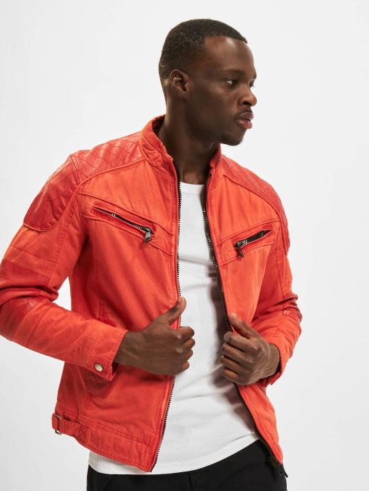Urban Classics Leather Jacket Racer red