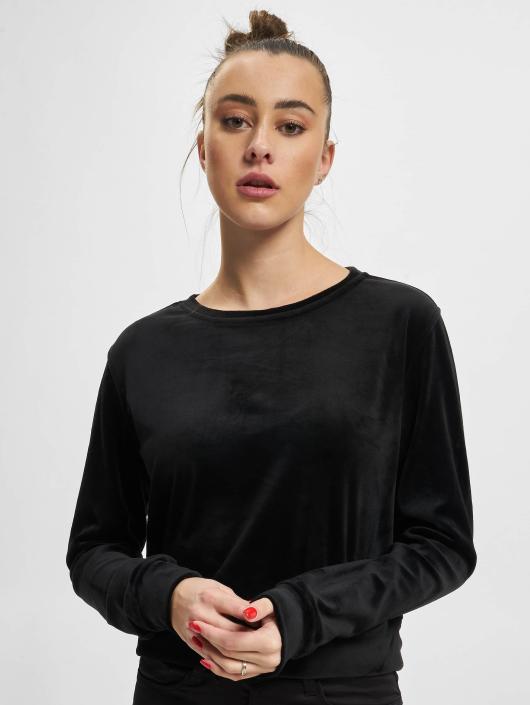 Urban Classics Pullover Ladies Short Velvet schwarz