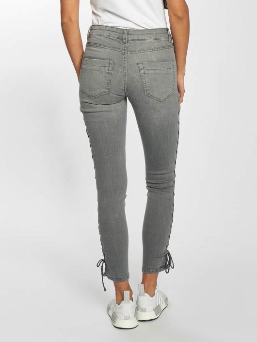 Urban Classics Skinny Jeans Lace Up Denim grau