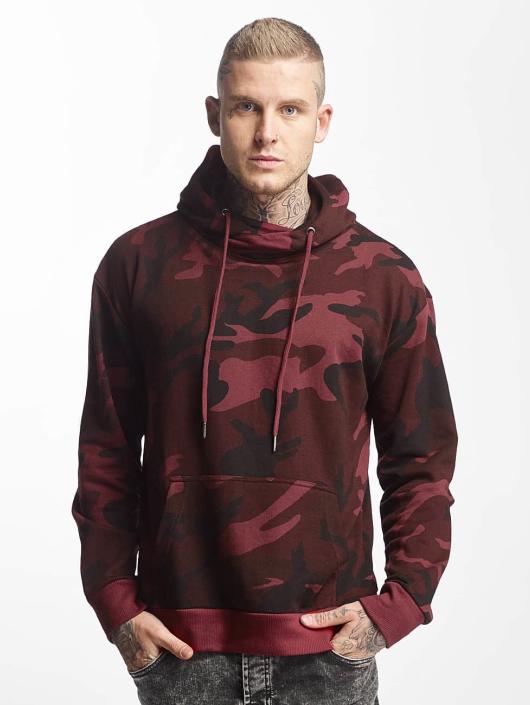 Urban Classics Sweat capuche High Neck Camo rouge
