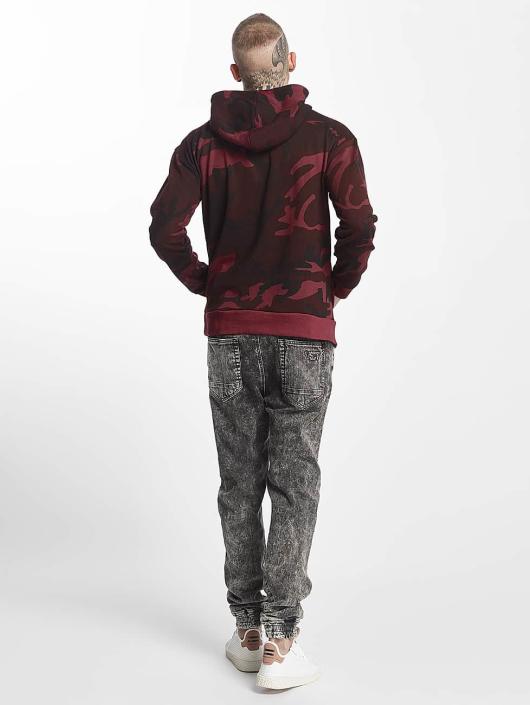 Urban Classics Sweat capuche High Neck Camo rouge