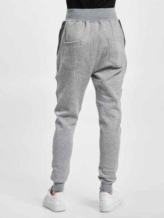 Urban Classics Sweat Pant Side Zip Leather Imitation grey