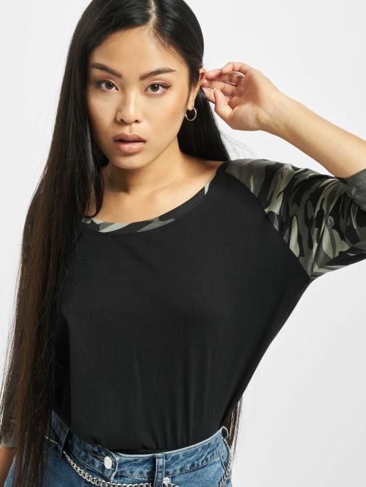 Urban Classics T-Shirt manches longues Ladies 3/4 Contrast Raglan noir