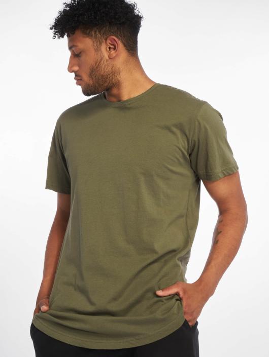 Urban Classics bovenstuk / t-shirt Shaped Long in olijfgroen