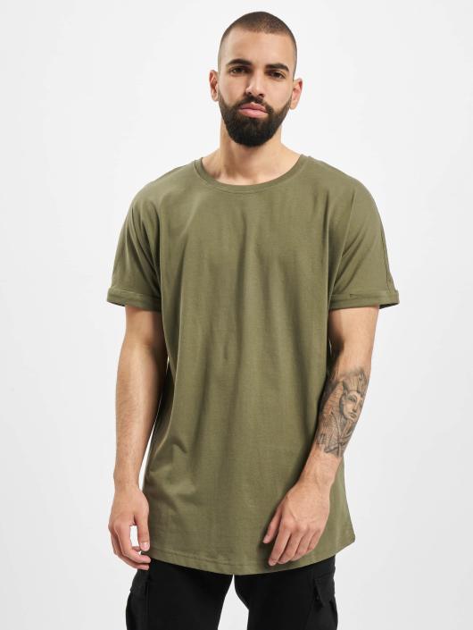 Urban Classics T-Shirt Long Shaped Turnup olive