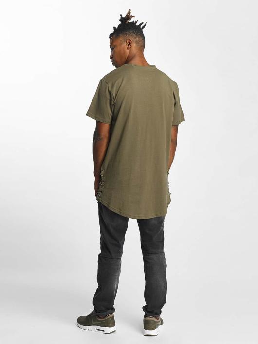 Urban Classics T-Shirt Lace Up Long olive