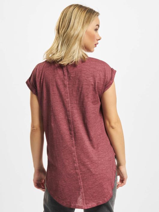 Urban Classics T-Shirt Ladies Long Back Shaped Spray Dye red