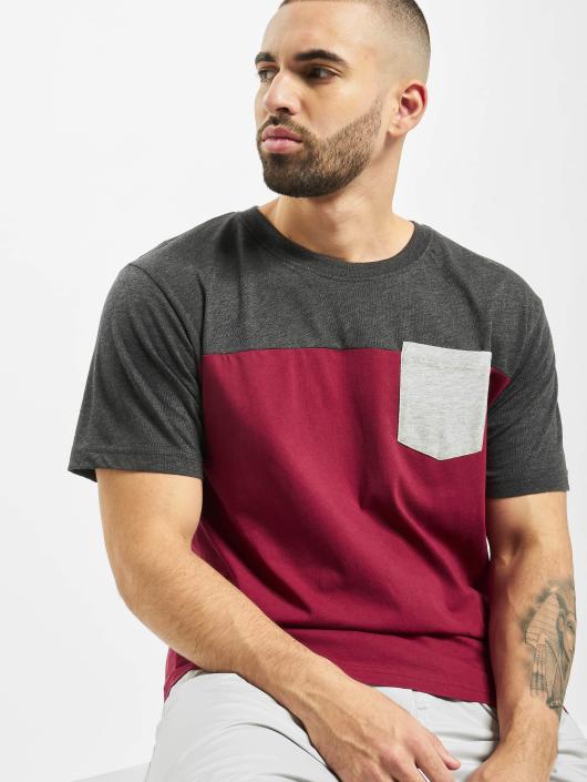 Urban Classics Herren T-Shirt 3-Tone Pocket in rot