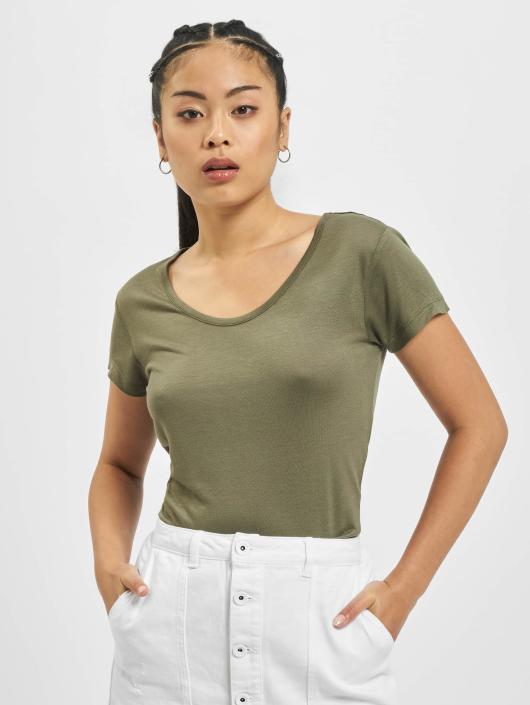Urban Classics T-Shirty Ladies Basic Viscose oliwkowy