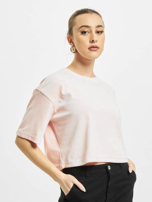 Urban Classics T-Shirty Velvet Short Kimono rózowy