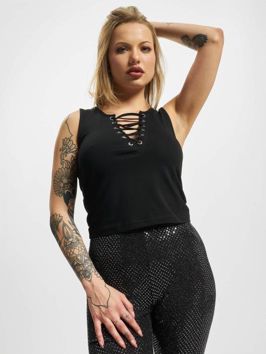 Urban Classics Top Laced Up Cropped schwarz