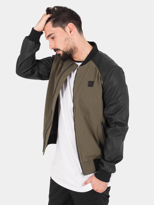 Urban Classics Transitional Jackets Cotton Bomber Leather oliven