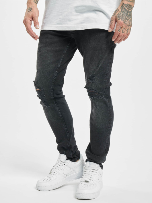 Black Ankle Zip Jeans Slim Fit Jeans BL548 Streetwear Mens Jeans