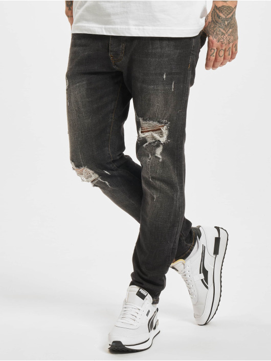 2Y Premium Herren Skinny Jeans Josef in schwarz
