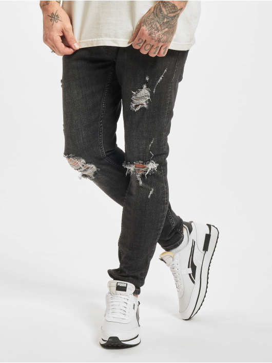 2Y Premium Herren Skinny Jeans Martin in schwarz