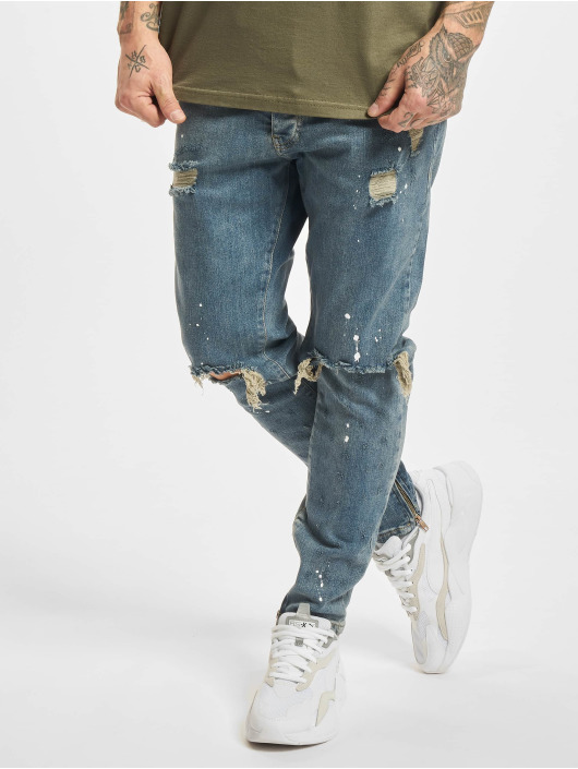 2Y Premium Herren Slim Fit Jeans Keno in blau