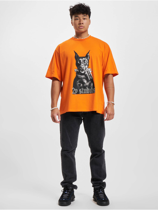 2Y Studios t-shirt Doberman Oversize oranje