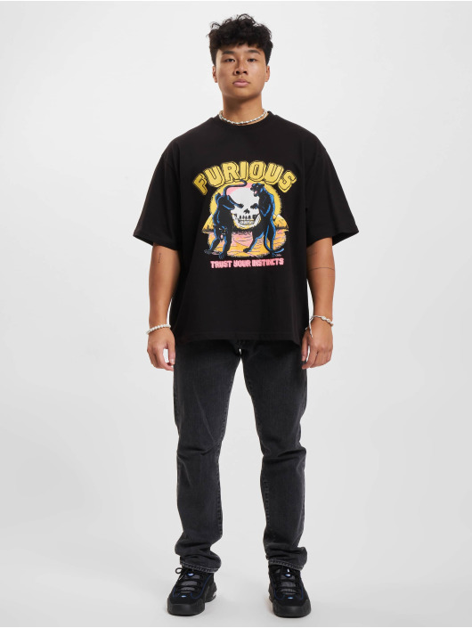 2Y Studios t-shirt Furious Oversize zwart