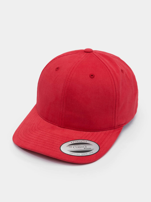 Flexfit Snapback Cap Brushed Cotton Twill Mid-Profile red