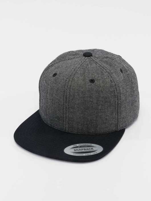 Flexfit Snapback Cap Solid Melange in schwarz