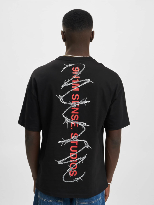 9N1M SENSE Camiseta Barbed Wire negro