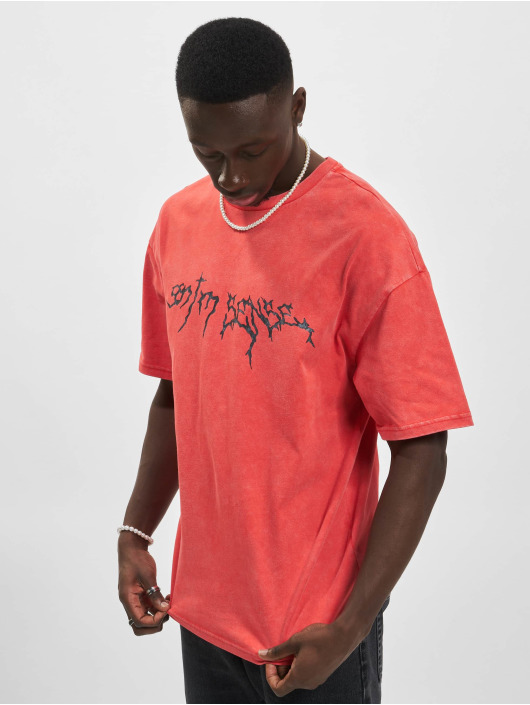 9N1M SENSE T-Shirty Goth Washed czerwony