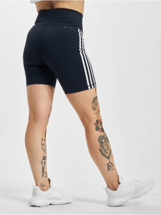 adidas Originals Shorts Training Essentials 3 Stripes High Waisted blau