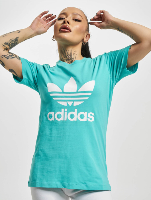 adidas Originals Damen T-Shirt Trefoil in türkis
