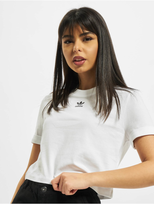 adidas white cropped t shirt