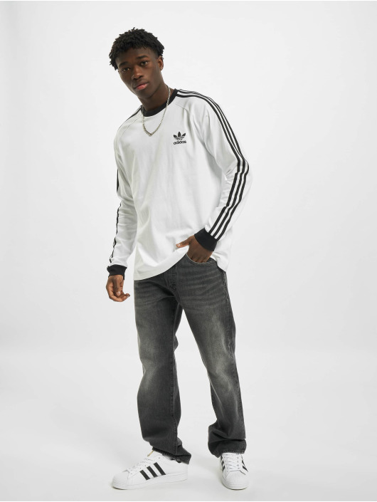 adidas Originals Tričká dlhý rukáv 3-Stripes biela