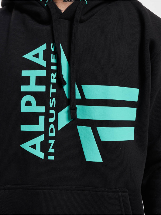 Alpha Industries Herren Hoody Half Logo Foam in schwarz