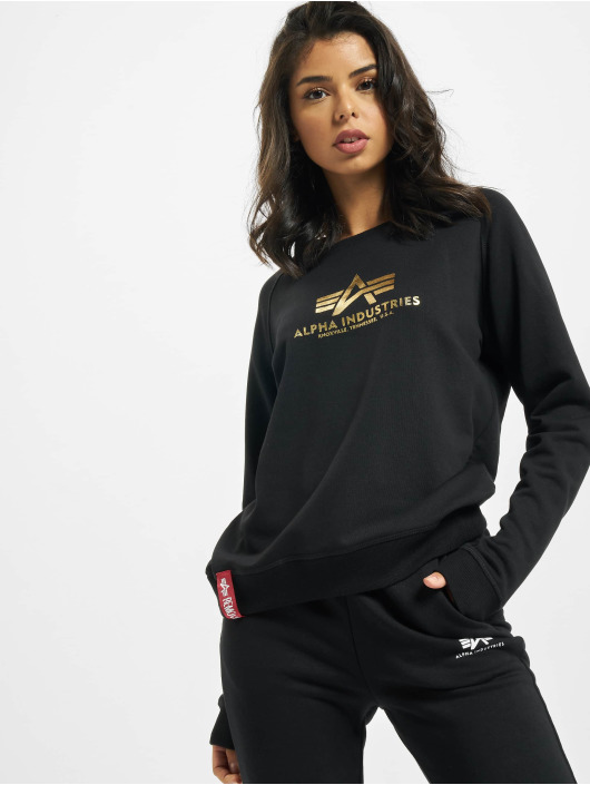 Alpha Industries Swetry New Basic Foil Print czarny