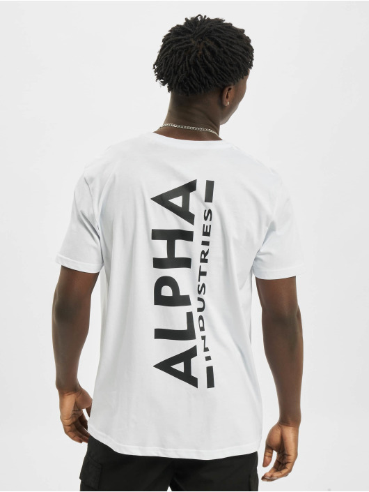 Alpha Industries T-Shirty Backprint bialy