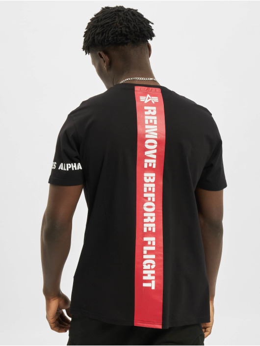 Alpha Industries T-skjorter RBF Back Stripe svart