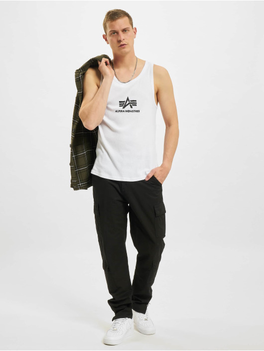 Alpha Industries Tank Tops Logo bialy