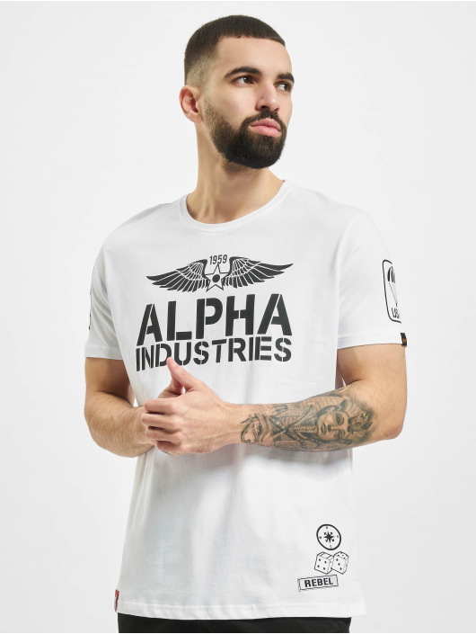 Alpha Industries Tričká Rebel T biela