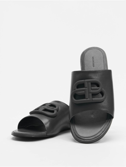Balenciaga Sandals Oval Flat Black Logo black