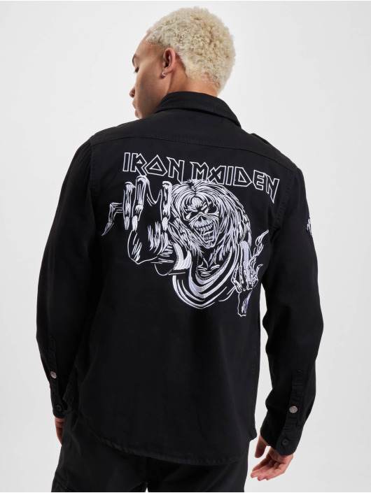 Brandit Camicia Iron Maiden Vintage Long Sleeve Eddy nero