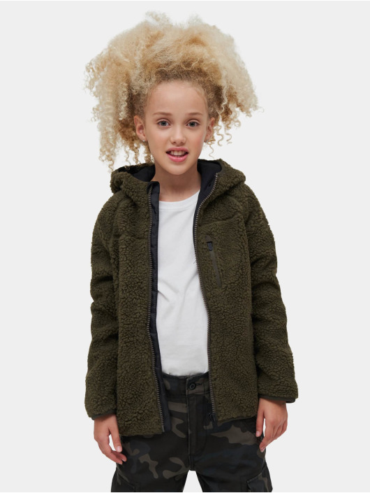 Brandit Lightweight Jacket Kids Teddyfleece Hood olive
