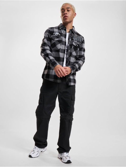 Brandit overhemd Ozzy Checkered Long Sleeve zwart