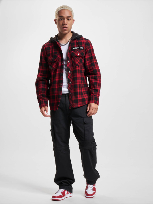 Brandit Skjorta Iron Maiden Checkered röd