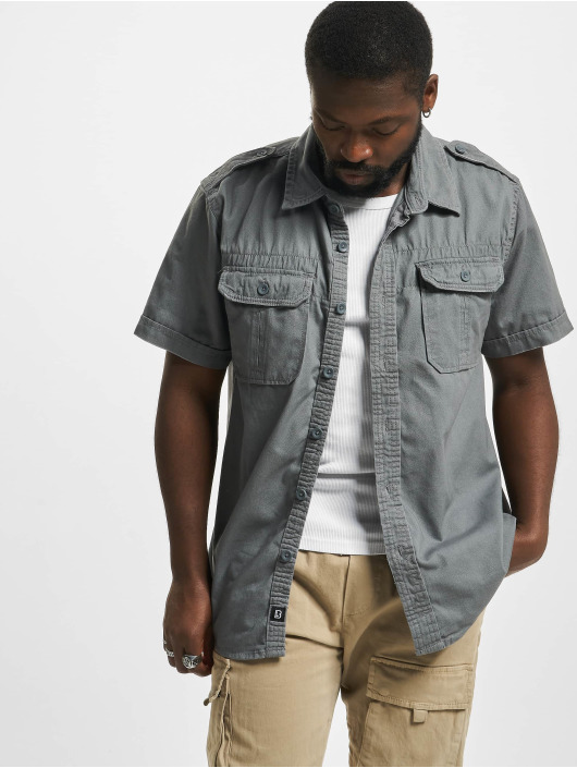 Brandit Skjorte Vintage Short grå