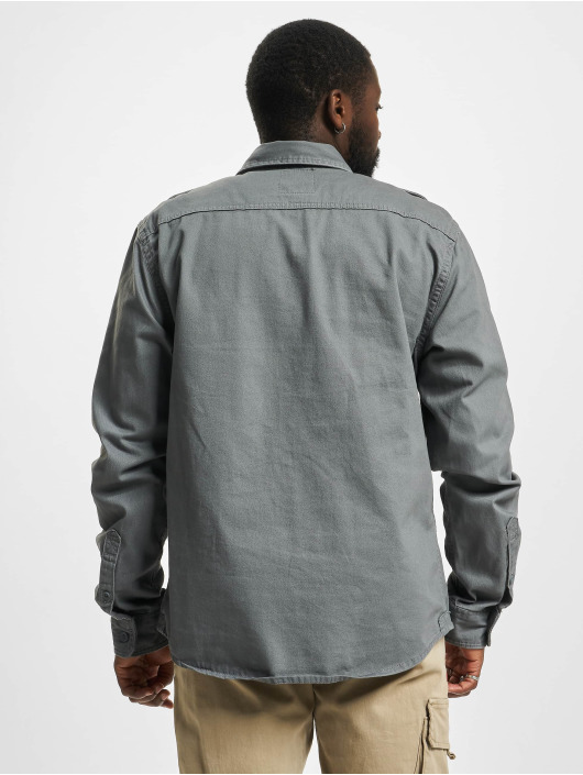 Brandit Skjorte Vintage Long Sleeve grå