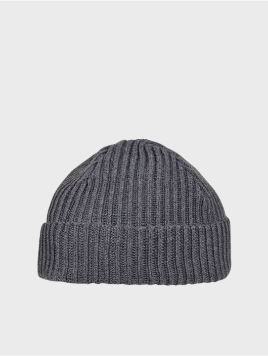 Build Your Brand Herren Beanie Recycled Yarn Fisherman in grau