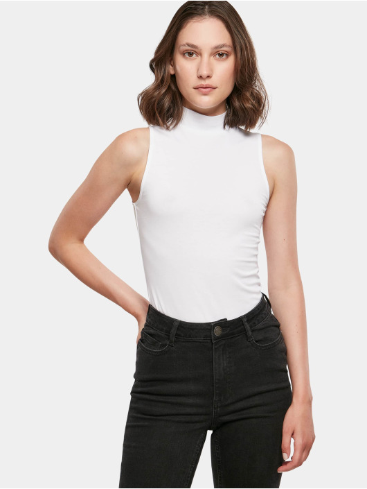 Build Your Brand Body Sleeveless Turtleneck bílý