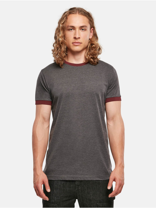 Build Your Brand Camiseta Ringer gris