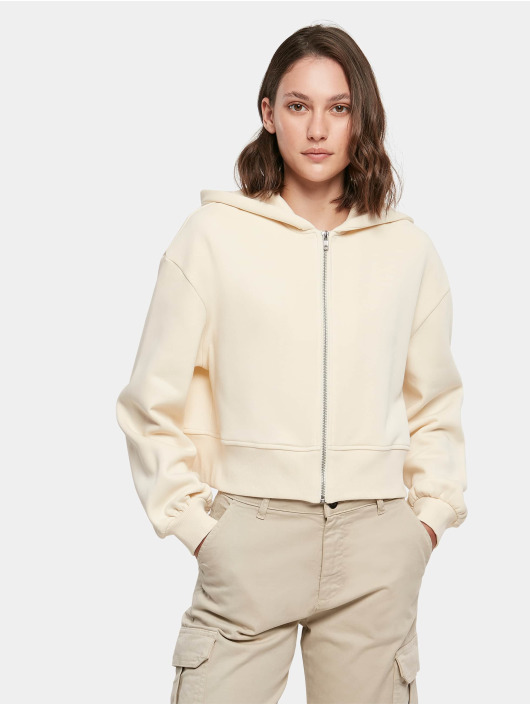 Build Your Brand Hoodies con zip Short Oversized beige