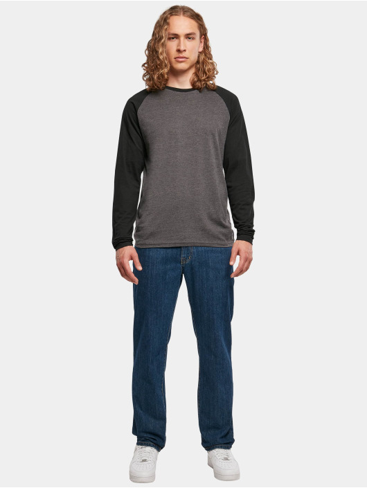 Build Your Brand Longsleeve Contrast Raglan grau