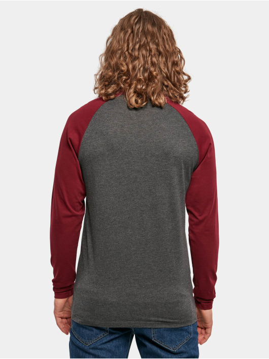 Build Your Brand Longsleeve Contrast Raglan grijs