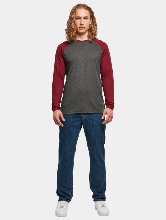 Build Your Brand Långärmat Contrast Raglan grå